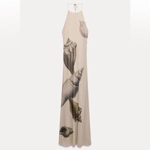 Zara Multicolor Mesh Dress with shell print size Large NWT